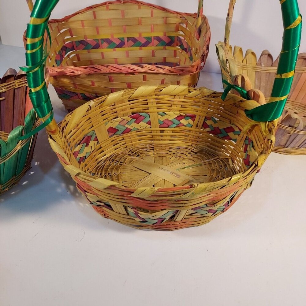 Easter Baskets (4) vintage woven - Picture 6 of 16